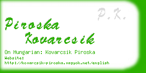 piroska kovarcsik business card